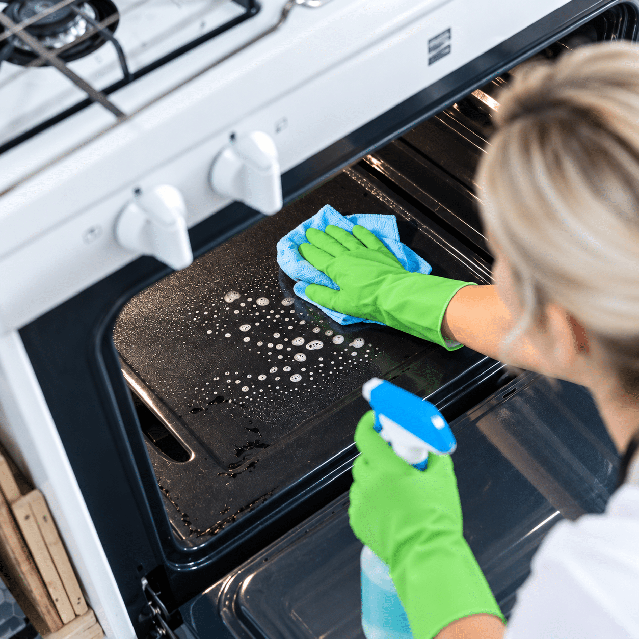 Professional cleaner providing deep cleaning services