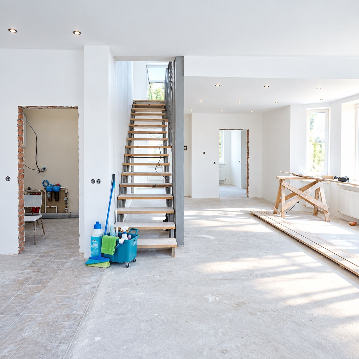 Professional cleaner providing post-construction cleaning services