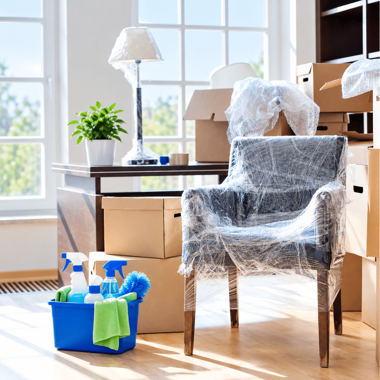 Professional cleaner providing move-in and move-out cleaning services